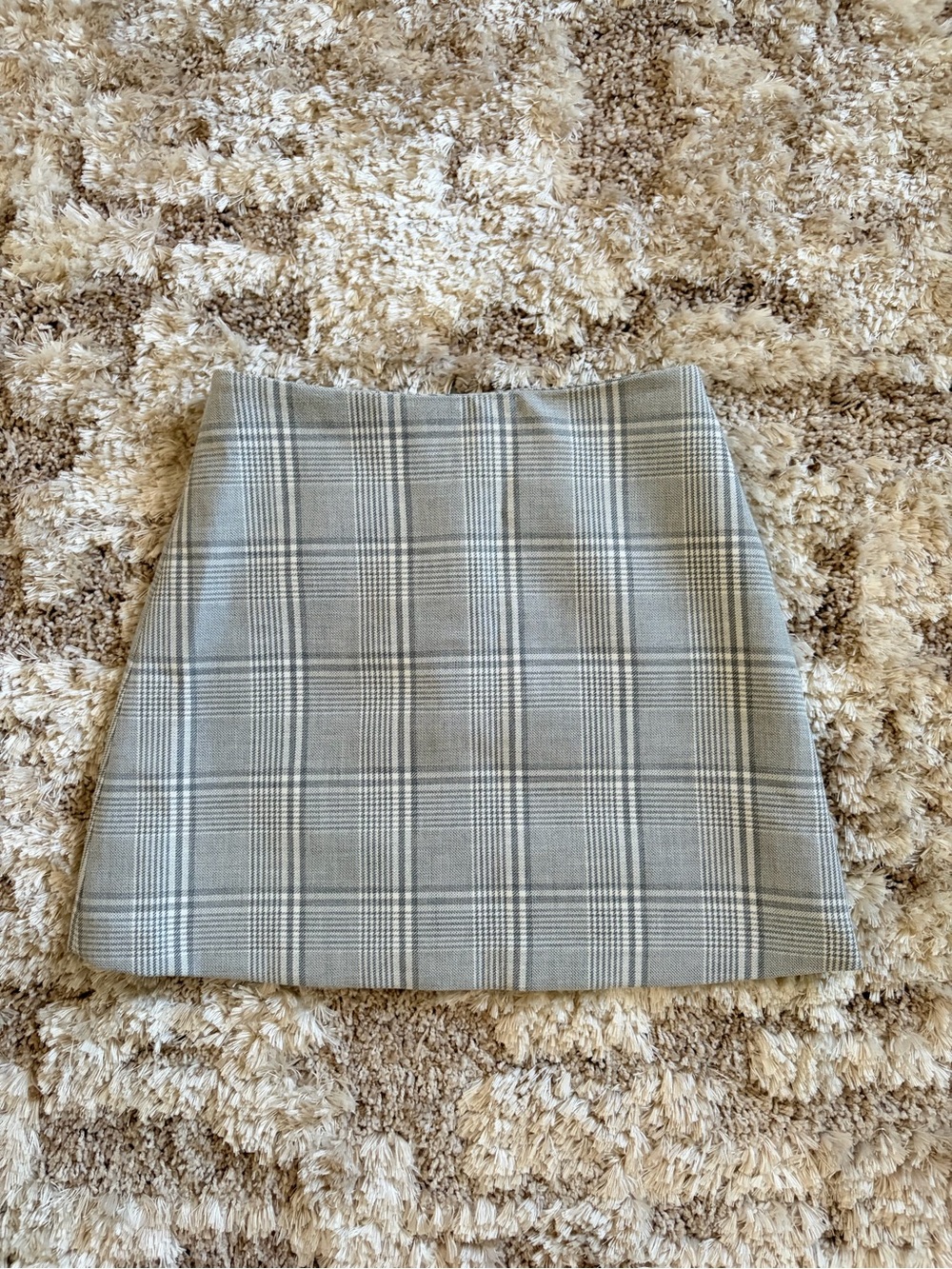 NEW Aritzia Wilfred Classic Gray Plaid Mini Skirt Size 0